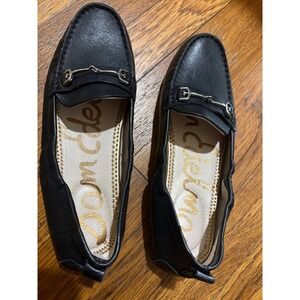 Sam Edelman Falto Black Leather Bit Loafer Driving Mocs Womens 6.5M